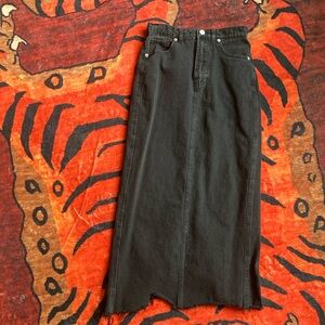 Forever 21 Black Denim Maxi Skirt